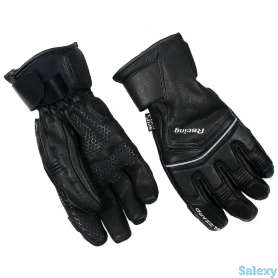 Перчатки blizzard racing leather ski gloves black/silver, фотография 2