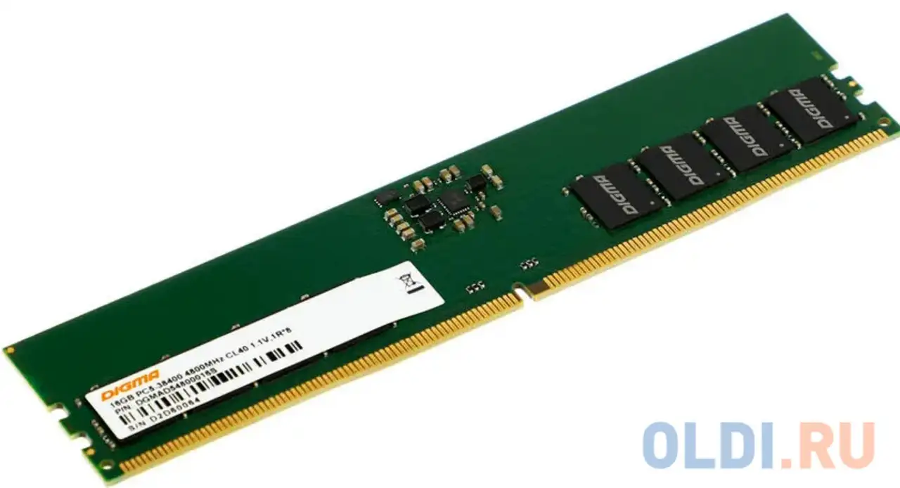 Память ddr5 16gb 4800mhz digma dgmad54800016s rtl pc5-38400 cl40 dimm 288-pin, фотография 1