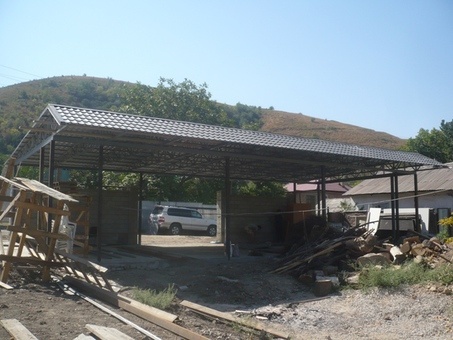 Изготовление навесов, ангаров, автоматических ворот, заборы, установка консольной системы ворот, фотография 4