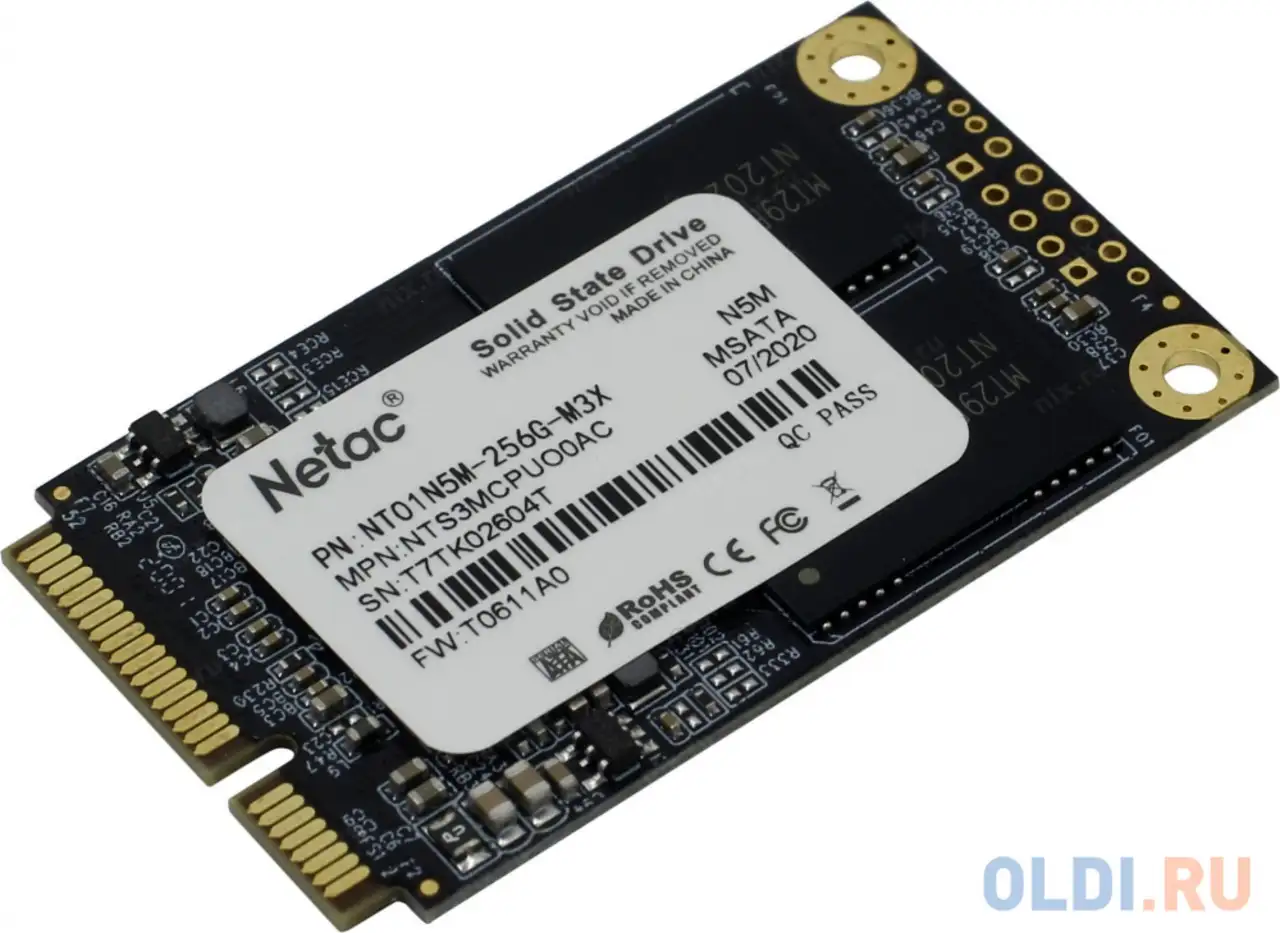 Ssd накопитель netac n5m 256 gb msata nt01n5m-256g-m3x, фотография 1