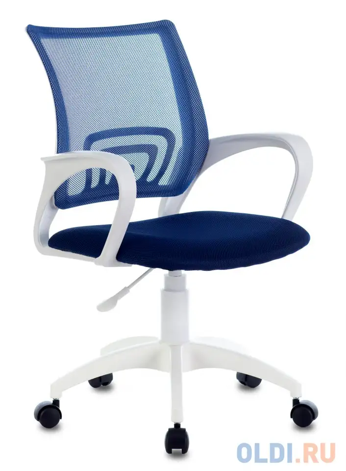 Кресло бюрократ ch-w695nlt темно-синий tw-05n tw-10n сетка/ткань крестовина пластик пластик белый, фотография 1