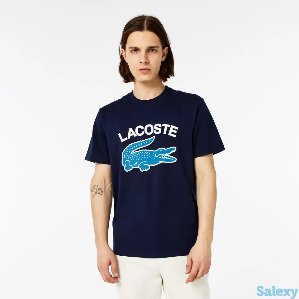 Мужская футболка lacoste regular fit с принтом, фотография 1