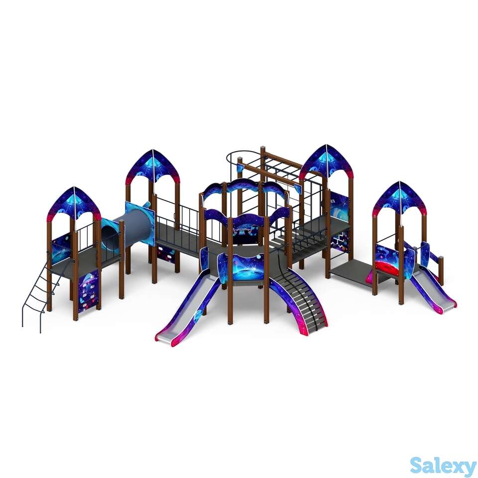 Детский игровой комплекс «космопорт (космос)» дик 2.14.03-02 горка н 1200 горка н 750, фотография 1