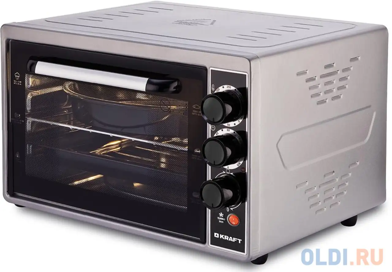 Мини-печь kraft kf-mo 3803 kgr серый, фотография 1