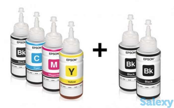 Оригинальные чернила для epson l365 (70мл, 3 цветных + 3 черных), фотография 1