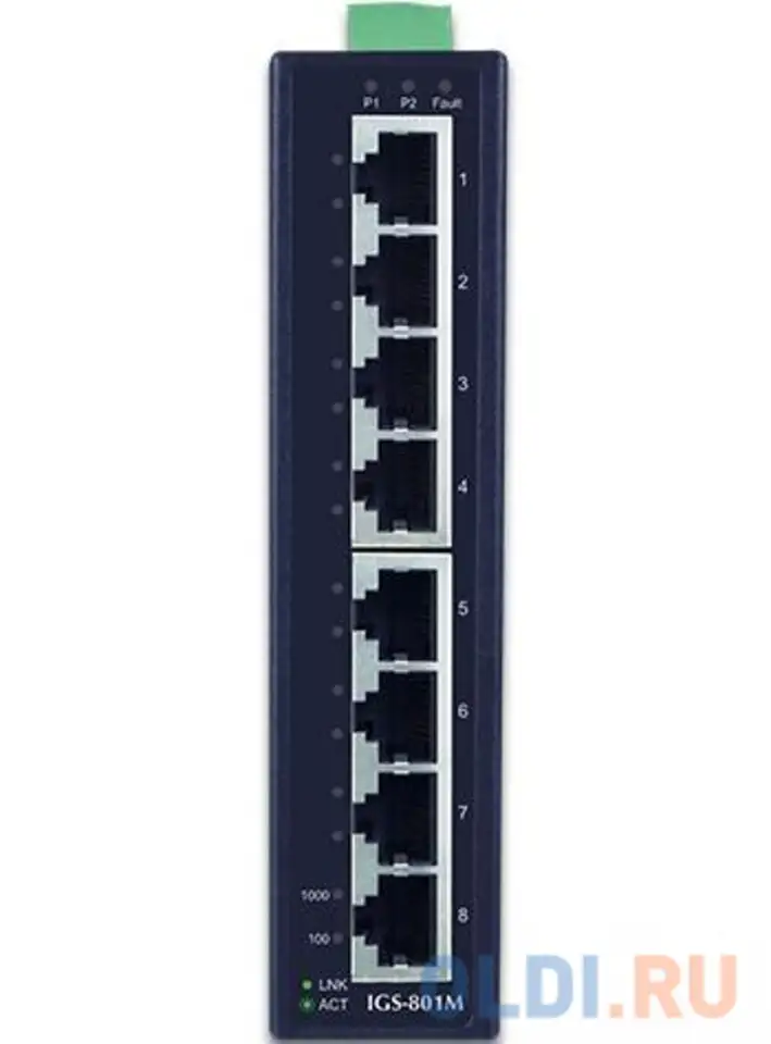 Planet ip30 slim type 8-port industrial manageable gigabit ethernet switch (-40, фотография 1
