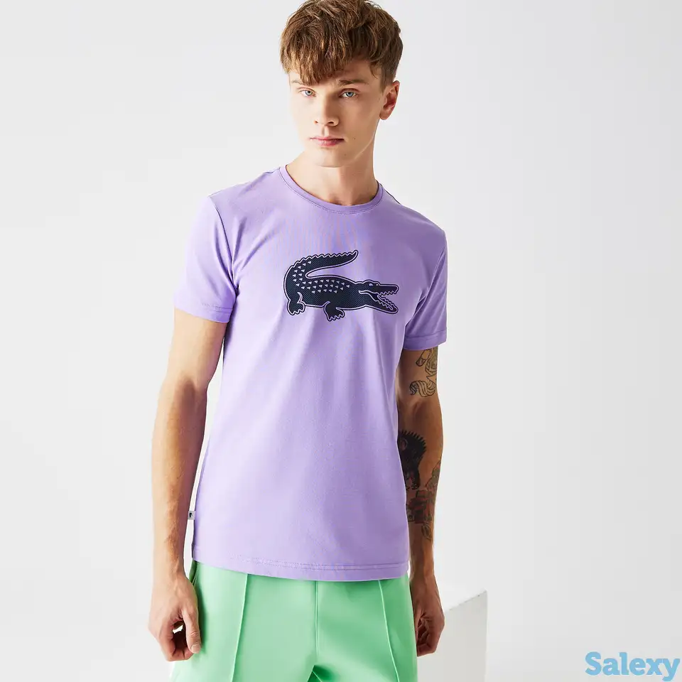 Мужская футболка lacoste с принтом, фотография 1