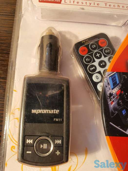 Модулятор автомобильный Promate, для авто, трансмиттер, фотография 1