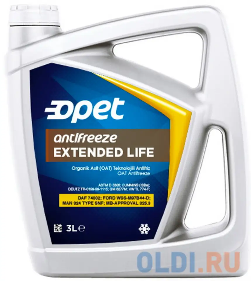 601216664 opet антифриз extended life antifreeze (3л), фотография 1