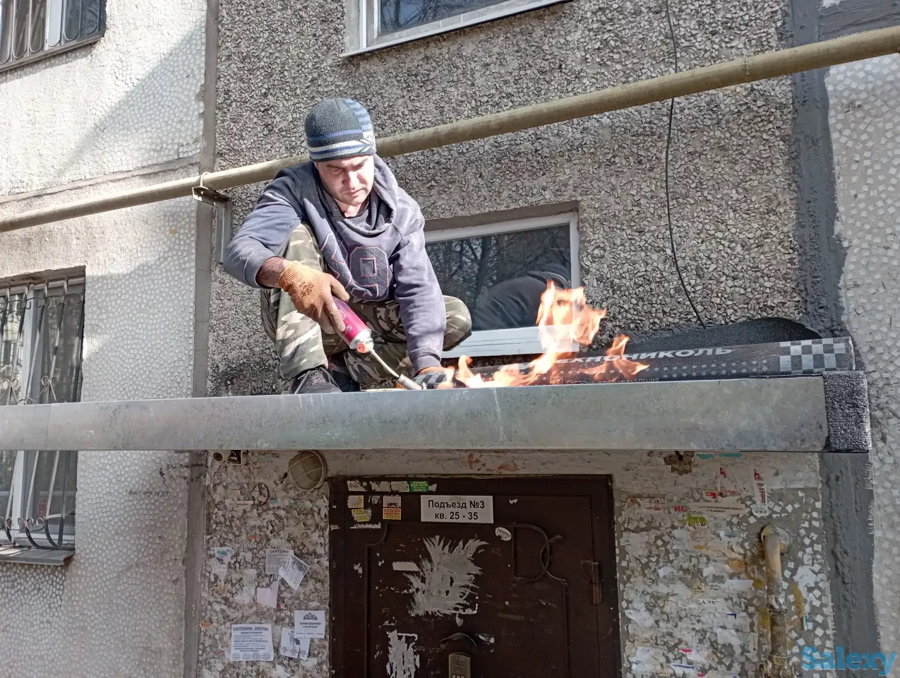 Козырьки, отливы, гидроизоляция, альпинисты, фотография 2