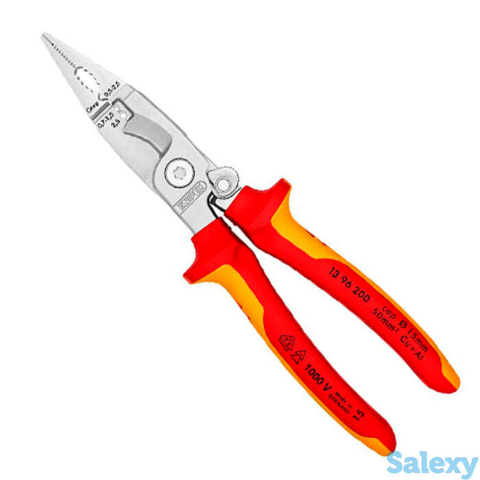 Электромонтажные плоскогубцы 6 в 1 диэлектрические 1000v  200 мм knipex kn-1396200, фотография 1