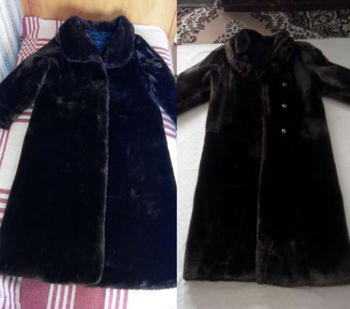 Шуба цигейковая темно коричневая 50 размер длинная, фотография 1