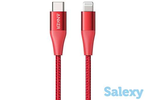 Кабель anker powerline+ ii usb-c to lightning cable 1.8m a8653h91. красный, фотография 1