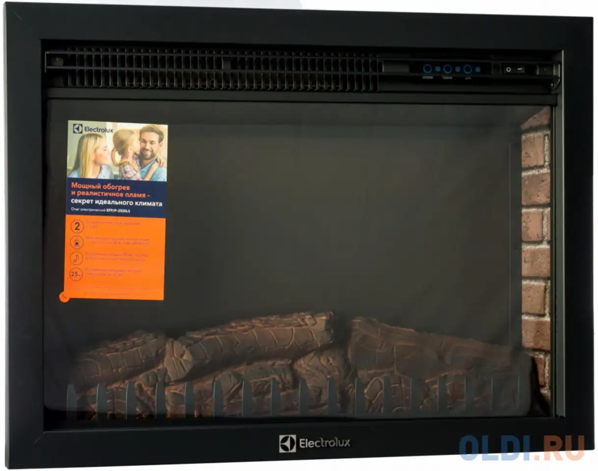 Электрокамин electrolux efp/p-2520ls 2000 вт чёрный, фотография 1