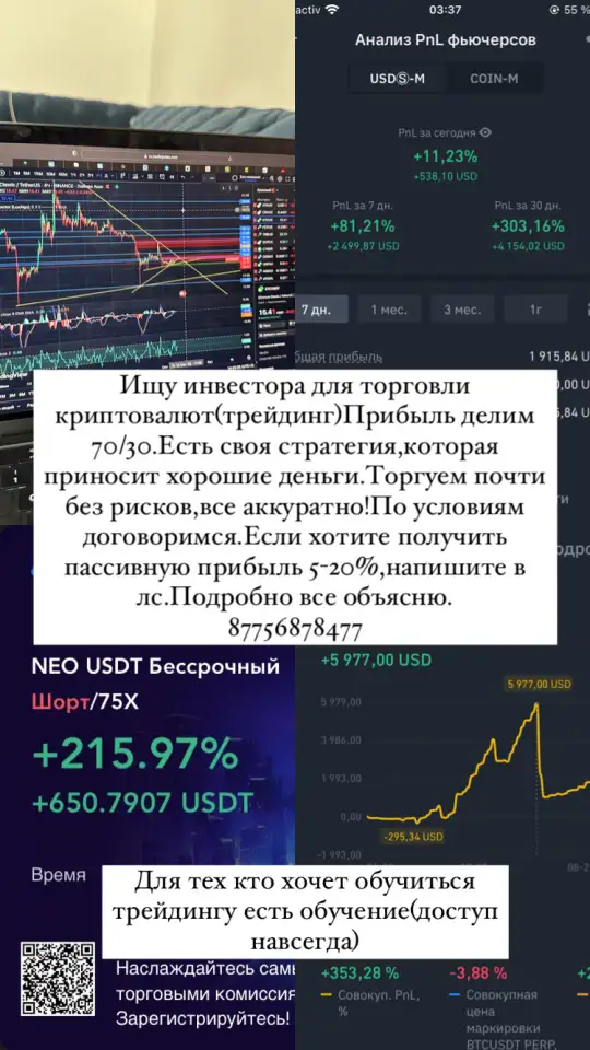 Ищу инвестора для трейдингкриптовалюта, фотография 1