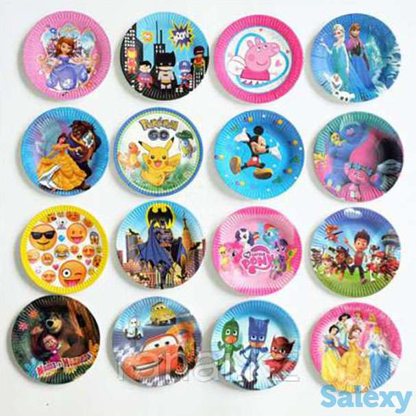 Бумажные одноразовая посуда для детского праздника 10шт, фотография 1