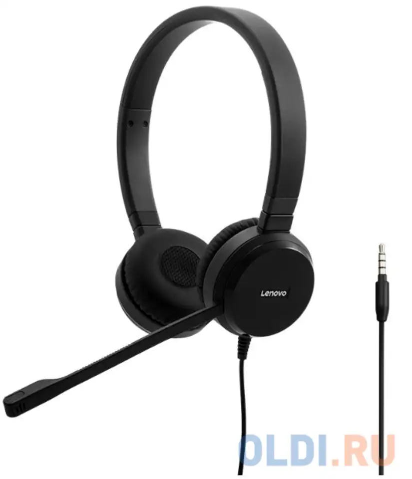Наушники lenovo wired voip stereo headset черный, фотография 1