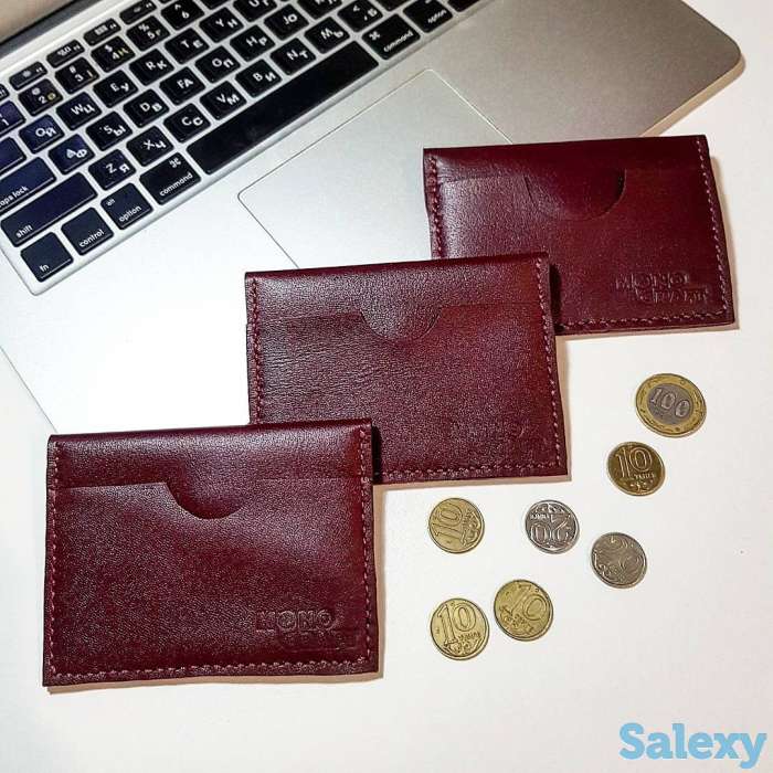 Кожаный мини кошелек ручной работы, фотография 2