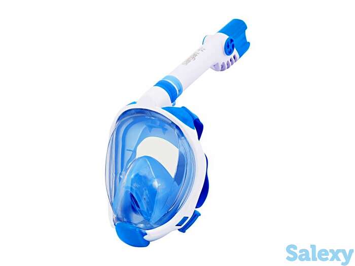 Маска подводная полнолицевая sargan галактика премиум десткая белая/голубая, фотография 1