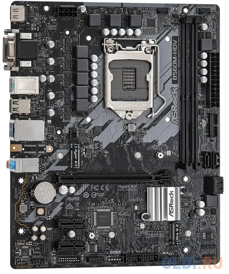 Материнская плата asrock b560m-hdv socket 1200 b560 2xddr4 1xpci-e 16x 2xpci-e, фотография 1