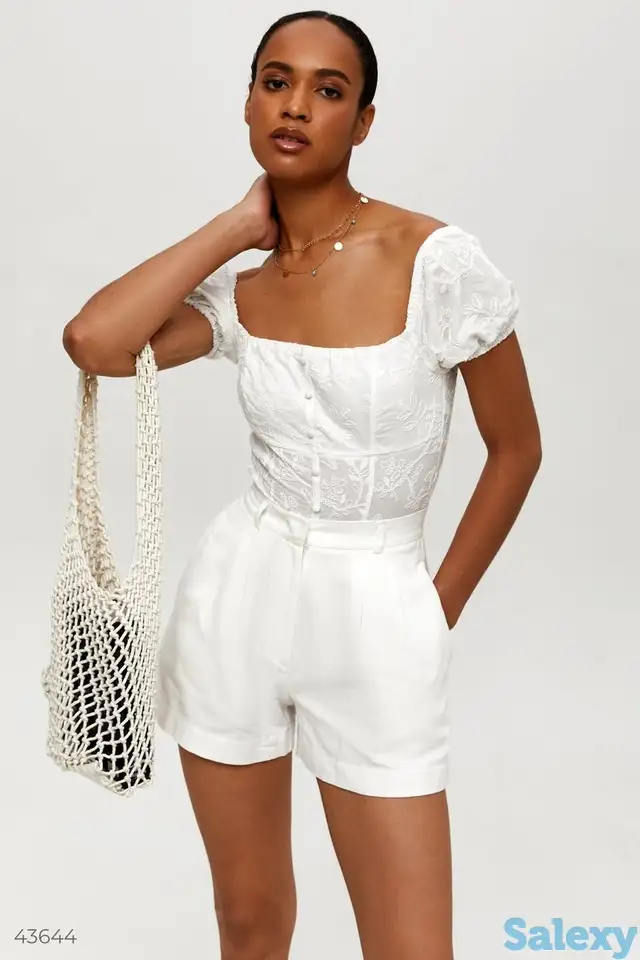 Боди из прошвы с открытыми плечами, фотография 1