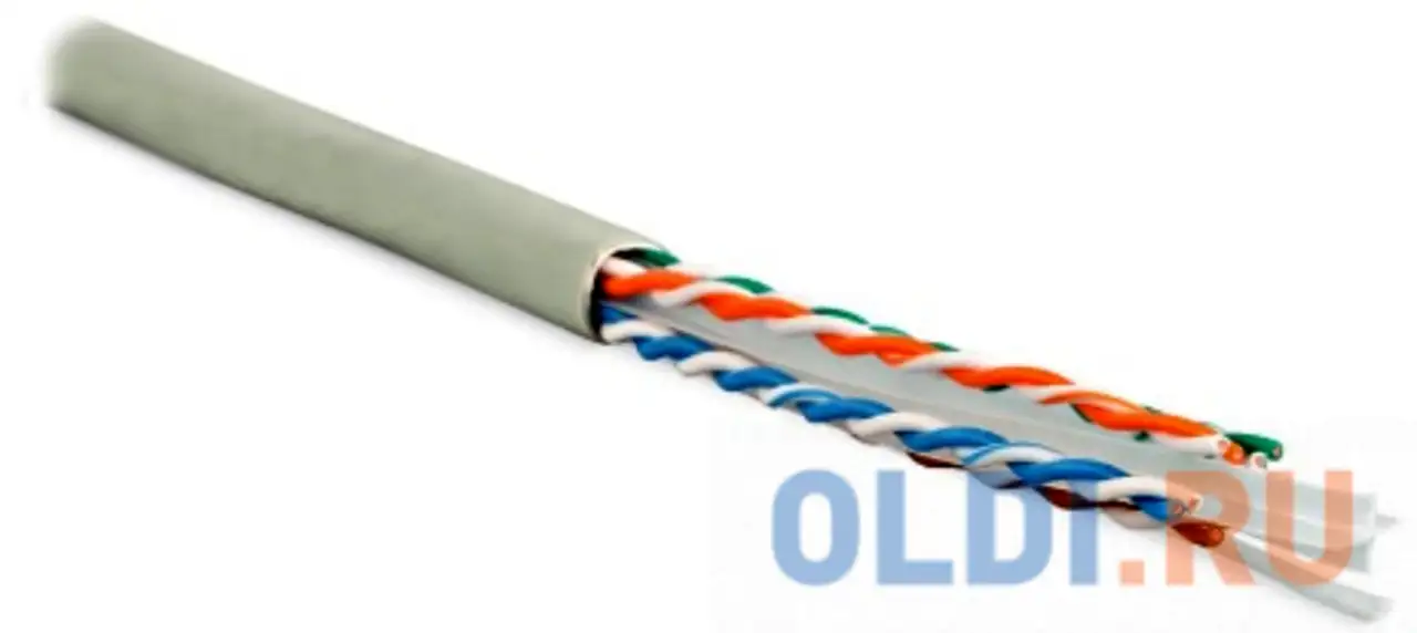 Кабель u/utp indoor 4 пары категория 6 hyperline одножильный 4x2xawg23 100%, фотография 1