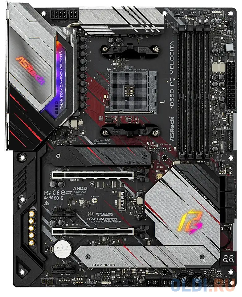Материнская плата asrock b550 pg velocita socket am4 amd b550 4xddr4, фотография 1