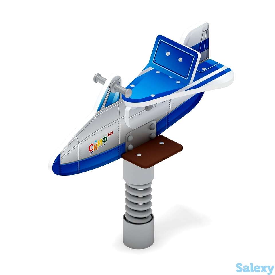 Качалка на пружине самолетик (синий) ио 22.03.02-02, фотография 1