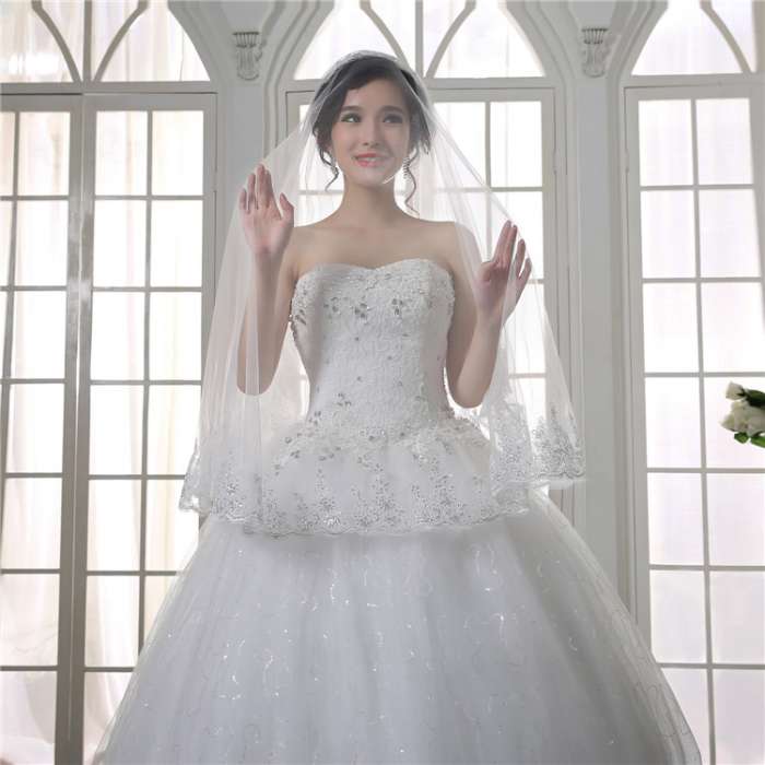 Свадебная фата с вышивкой 135 см, фотография 4