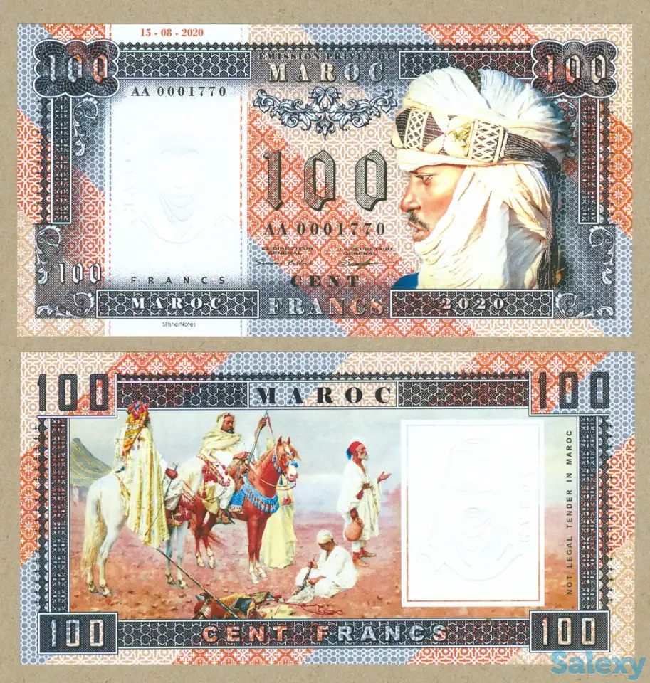 МАРОККО 100 франков 2020 ПРЕСС,читать описание, фотография 1
