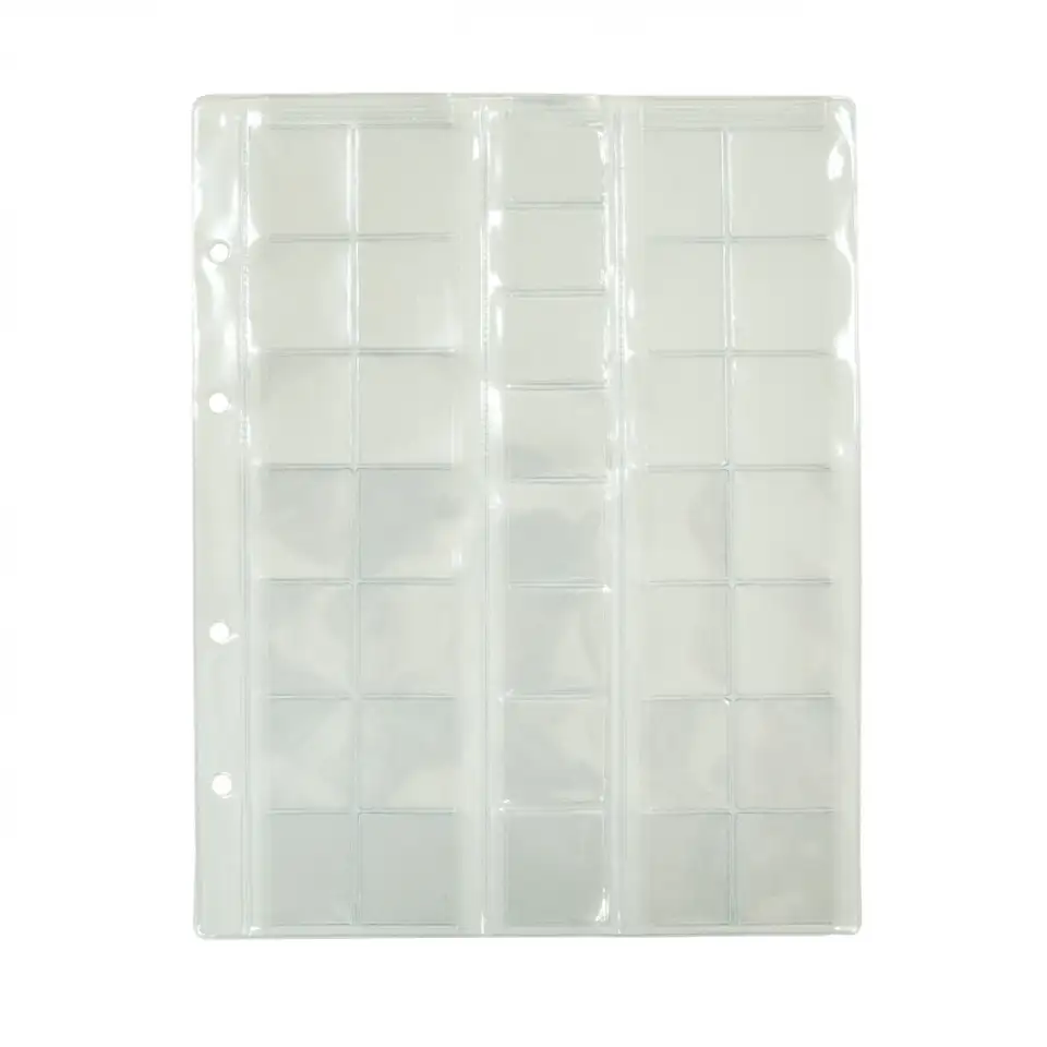 Лист для монет 200х250 мм., скользящий на 35 ячеек, 30х32 мм. 5 шт., фотография 1