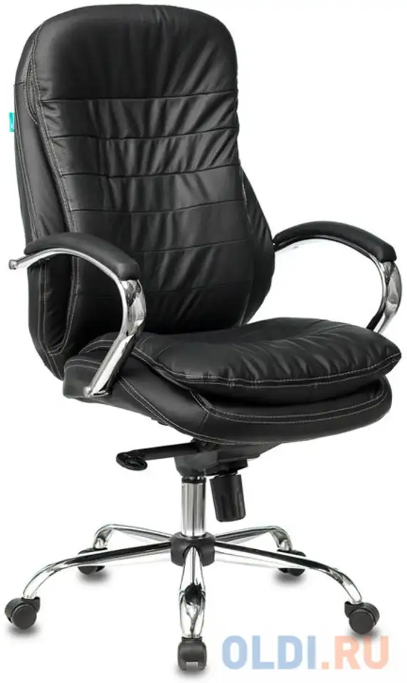 Кресло руководителя бюрократ t-9950/black черный кожа крестовина хром, фотография 1