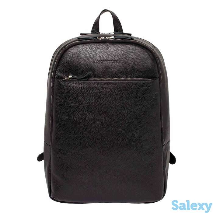 Кожаный мужской рюкзак для ноутбука faber black, фотография 1