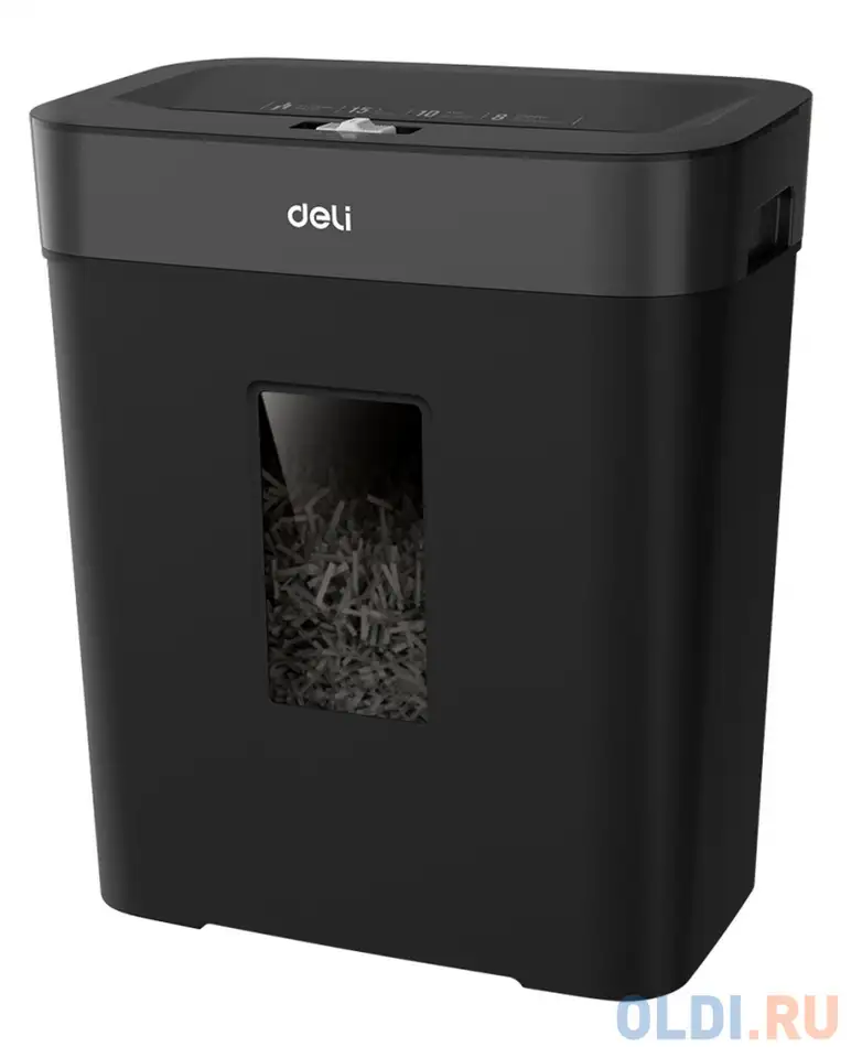 Шредер deli et023 черный (секр.p-4) фрагменты 8лист. 15лтр., фотография 1