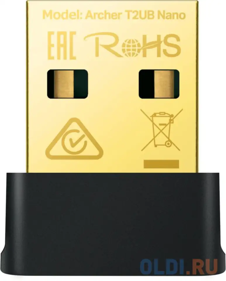 Сетевой адаптер wi-fi tp-link archer t2ub nano ac600 usb 2.0 (ант.внутр.), фотография 1
