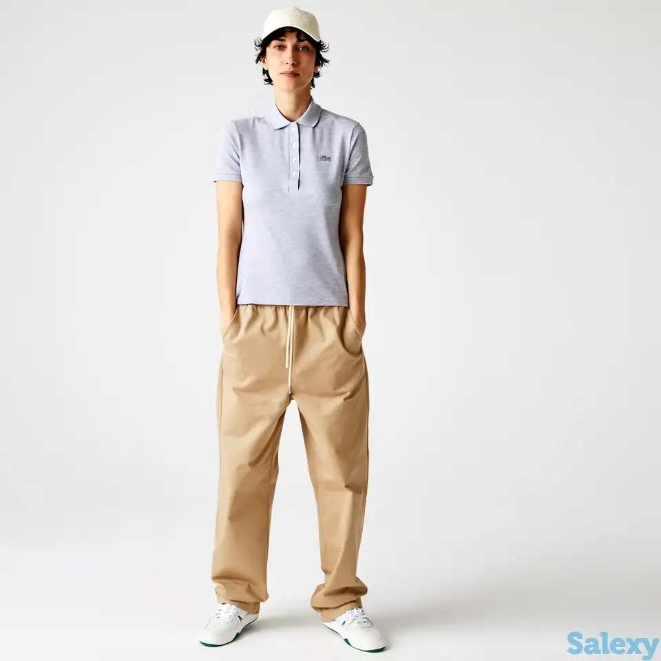 Женское поло lacoste slim fit из эластичного хлопка, фотография 1