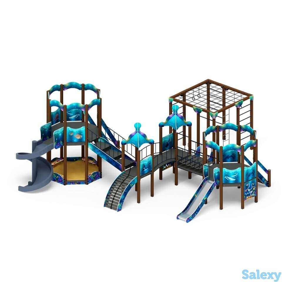 Детский игровой комплекс «морской» дик 2.17.06-01 (винтовой скат) н=2000   h=1200, фотография 1