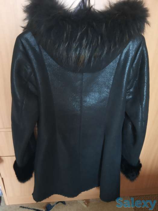 Дублёнка черная. Замша-крек., фотография 2