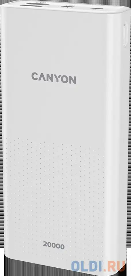 Внешний аккумулятор power bank 20000 мач canyon pb-2001 белый, фотография 1