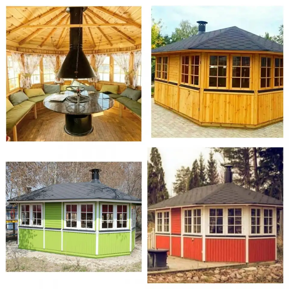 Финская беседка с грилем, фотография 1