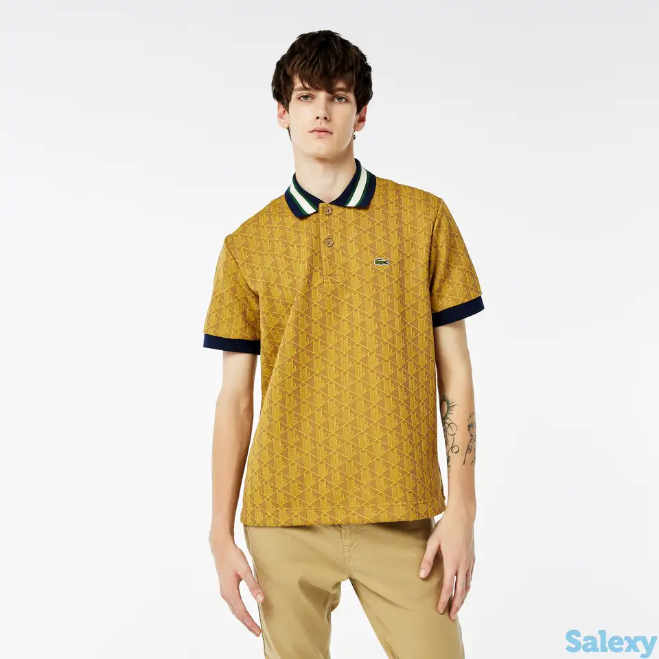 Мужское поло lacoste classic fit с монограммой, фотография 1