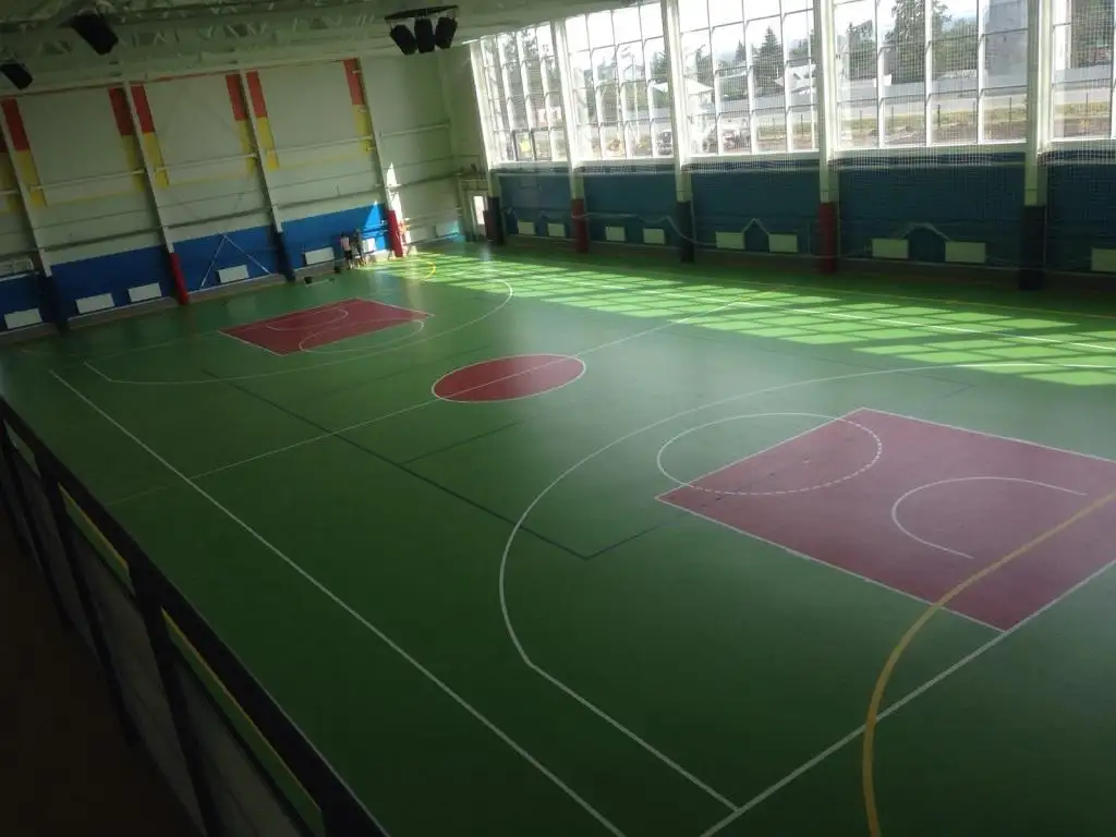 Спортивный коммерческий линолеум. Линолеум для тренажерных и спортивных помещений, линолеум для спортзалов интерьерный, фотография 8