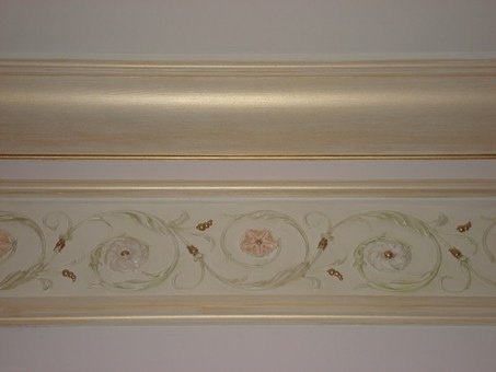 декоративная роспись по гипсу,  декорирование лепнин, фотография 2