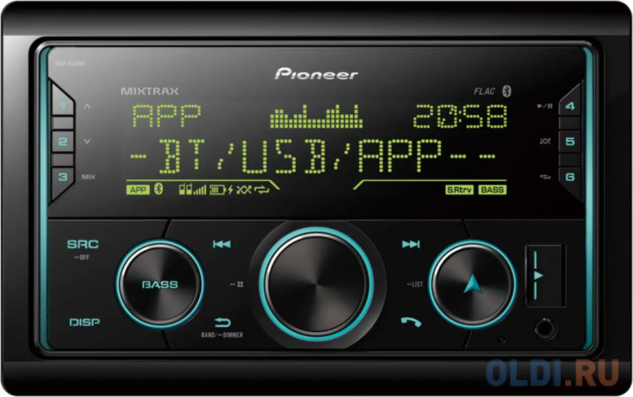 Автомагнитола pioneer mvh-s620bt 2din 4x50вт, фотография 1