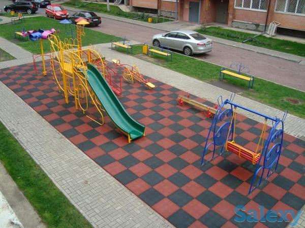 Рулонные резиновые покрытия, резиновая крошка, резиновая плитка, фотография 1