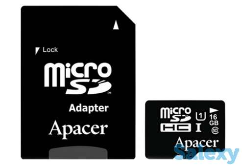 Карта памяти apacer microsdhc 16gb class 10 u1 uhs-i c адаптером (ap16gmcsh10u1-r). черный, фотография 2