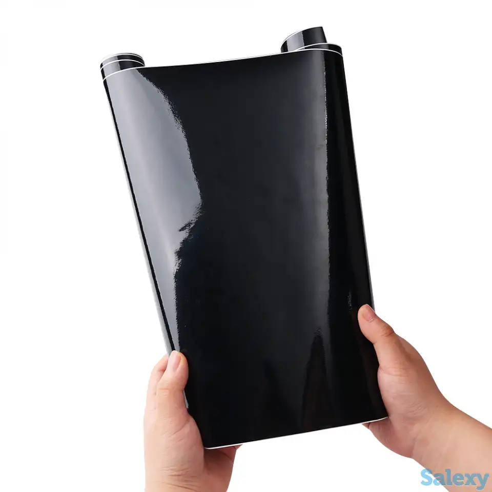 Суперглянцевая черная виниловая пленка для салона автомобиля, фотография 4