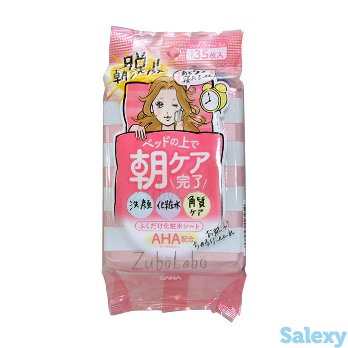 Влажные салфетки для лица sana zubolabo skin toning morning sheet (35 шт.), фотография 1