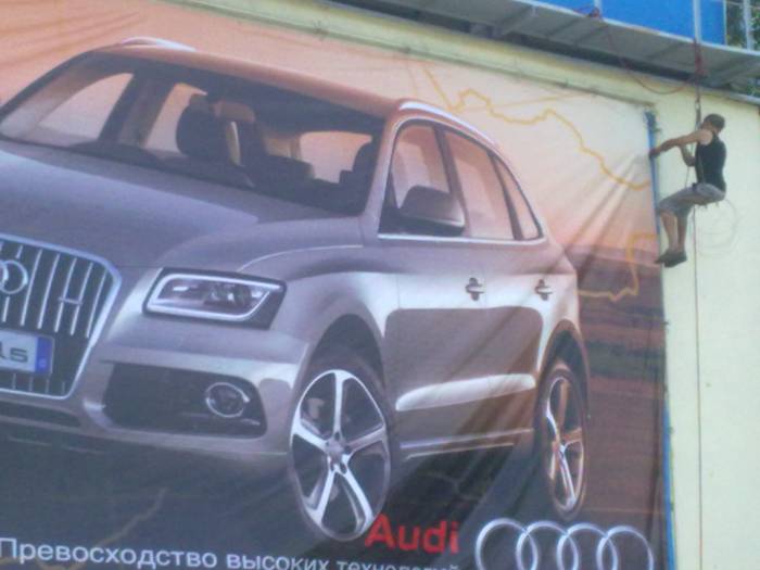 монтаж баннера, фотография 1