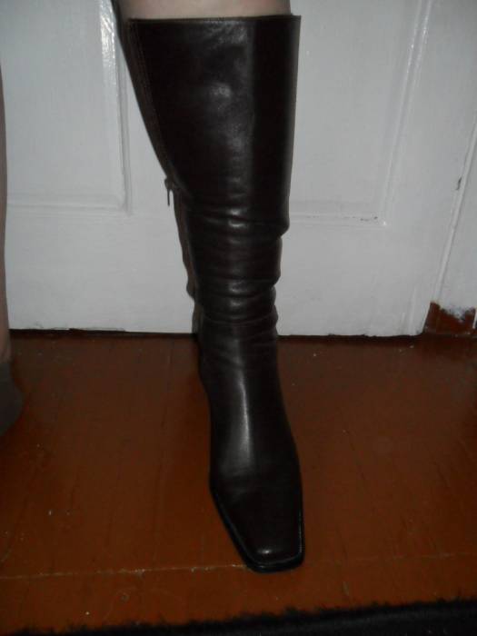Сапоги осенние женские кожаные р.41-42 новые, фотография 2